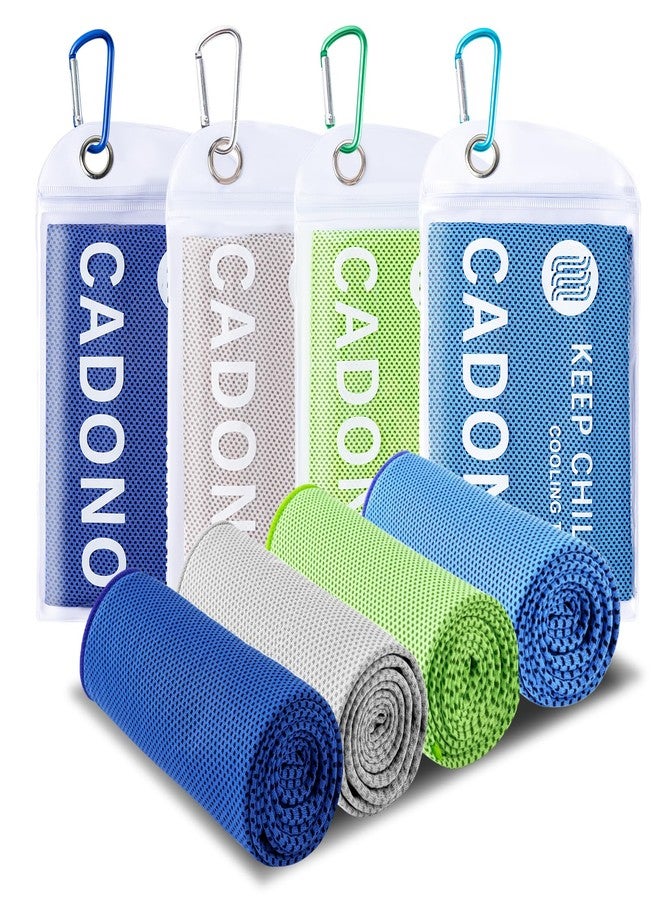 CADONO 4 Pack Cooling Towel (40"x12"), Soft Breathable Chilly Towel, IceTowel, Microfiber Towels for Yoga, Sport, Running, Workout,Gym, Camping, Fitness, Workout & More Activities(Multicolor) - Image 1